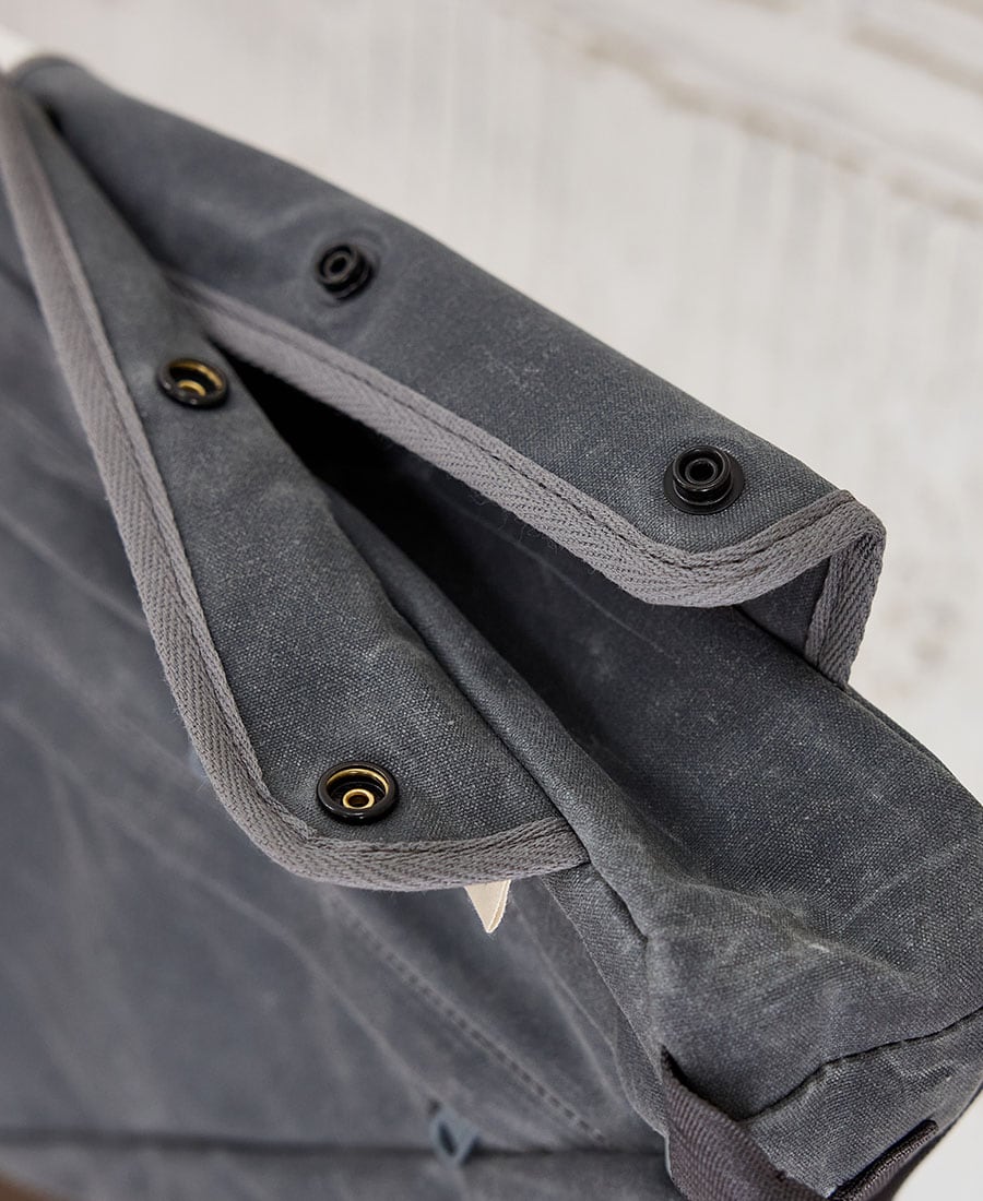 a grey frame back featuring snap closure that prevents scratches on your bike